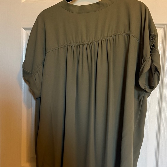 New York & Company Olive Button Down Shirt - Picture 4 of 9